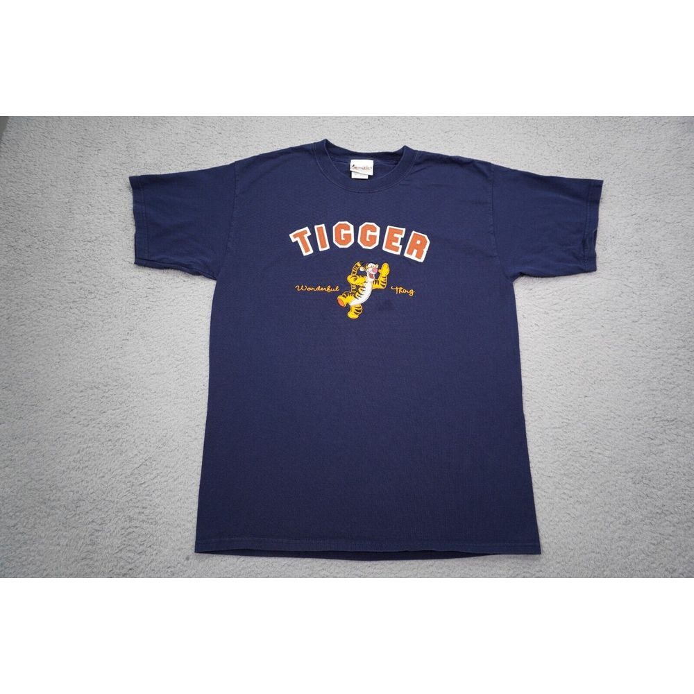 Vintage Walt Disney World‎ Shirt Adult Large Blue Short Sleeve Pullover Tigger